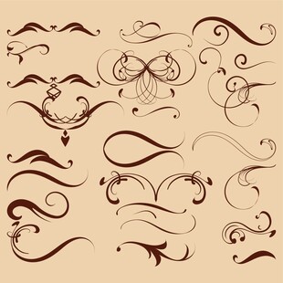 复古装饰性花纹设计元素