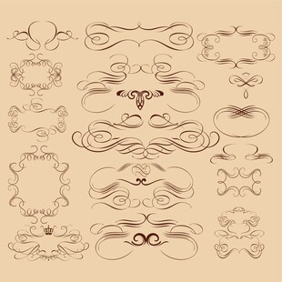 复古装饰性花纹设计元素