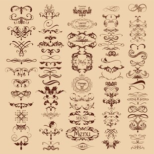 复古精美装饰花纹图案集