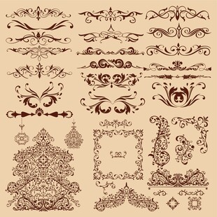 复古欧式装饰花纹设计素材