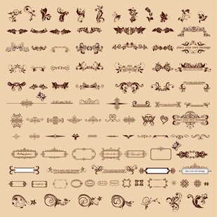 复古风装饰元素设计素材