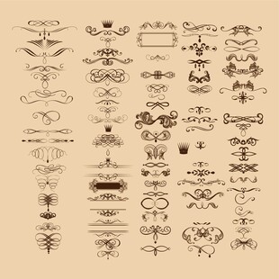 复古装饰性花纹设计元素