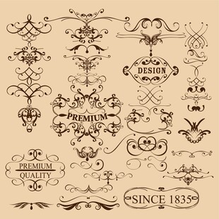 复古装饰性花纹设计元素