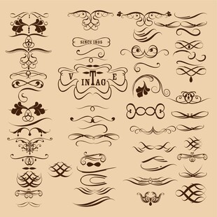 复古装饰性花纹设计元素