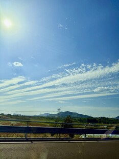 公路边的晴朗风景