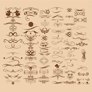 复古装饰性花纹设计元素