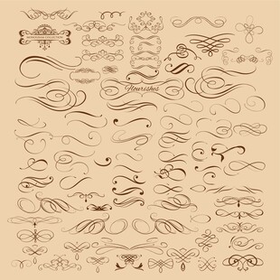 复古装饰性花纹设计元素