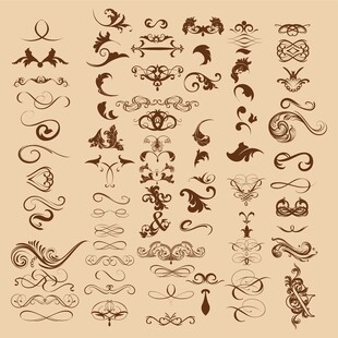 复古装饰性花纹图案集合