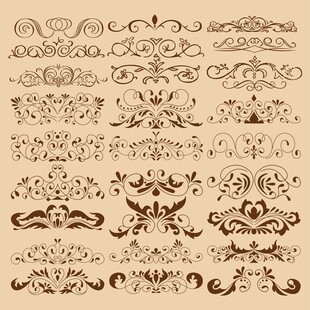 复古精美装饰花纹图案集