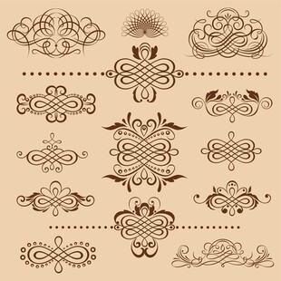 复古装饰花纹图案集合