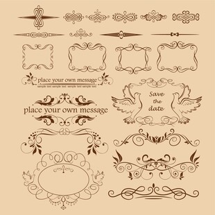 复古装饰性花纹边框素材