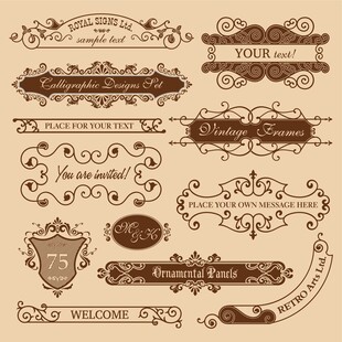 复古装饰性边框设计元素
