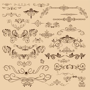 复古装饰花纹设计素材