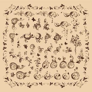 复古手绘装饰元素集合