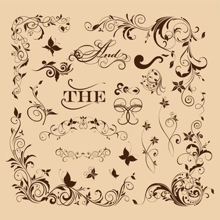 复古花纹装饰图案设计