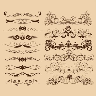 复古装饰花纹图案集合