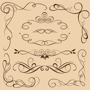 复古装饰性花纹图案集合