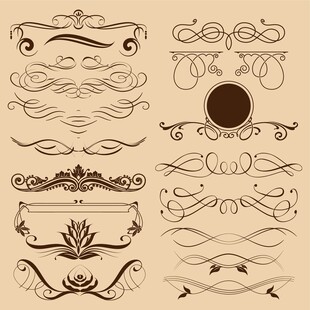 复古装饰性花纹设计元素