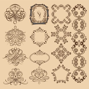 复古装饰花纹图案集合