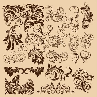 复古花纹装饰图案集合