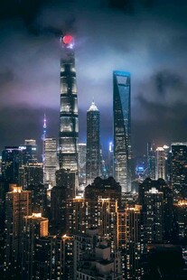 上海璀璨夜景摩天大楼