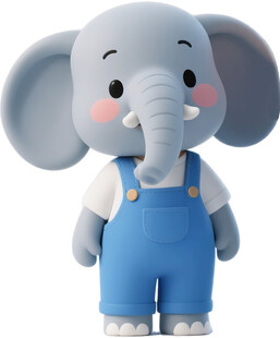 可爱大象玩偶 背带裤造型