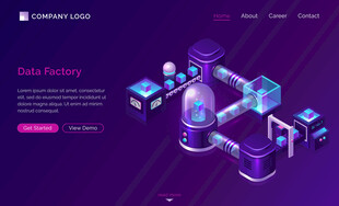 科技感十足的虚拟数据场景