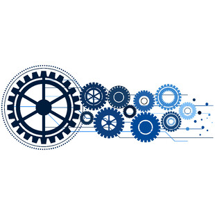 蓝色齿轮图案设计元素