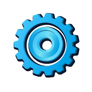 蓝色齿轮图标