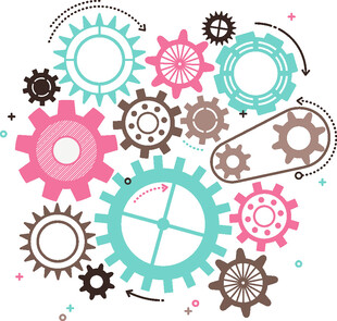 多彩齿轮图案设计