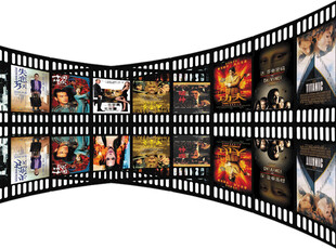 电影胶片展示经典影片画面