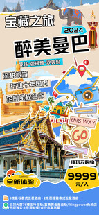 醉美曼巴撕纸旅游海报