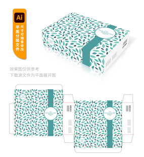 蓝绿花纹包装设计图