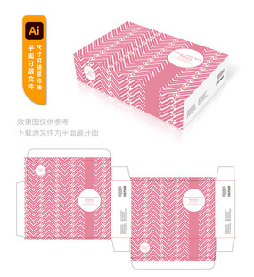 粉色几何图案包装盒设计