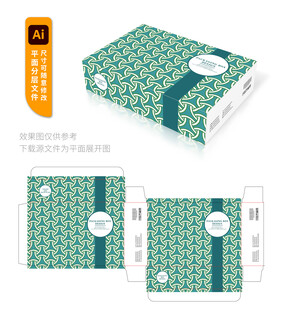 绿色几何图案包装盒设计