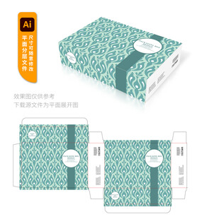 蓝绿色花纹包装盒
