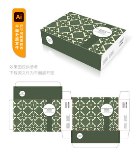 绿色几何图案包装盒设计