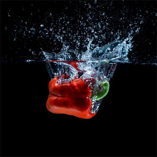 红青椒入水