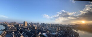 城市黄昏全景风光