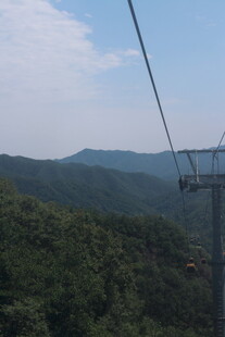 山间索道穿行于葱郁山林