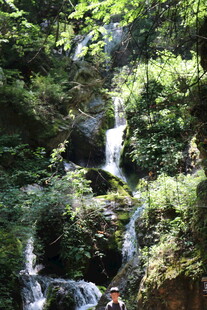 山林间的秀丽瀑布景观