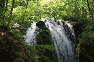 山林间的秀丽瀑布景观