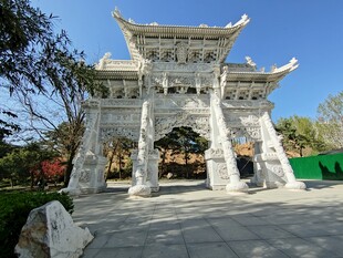 河北美院中式精美石牌坊景观