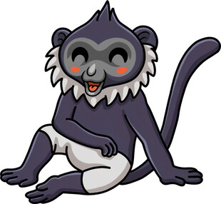 可爱紫猴卡通形象