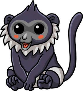 可爱紫毛小猴坐立形象