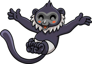 跳跃的可爱猴子