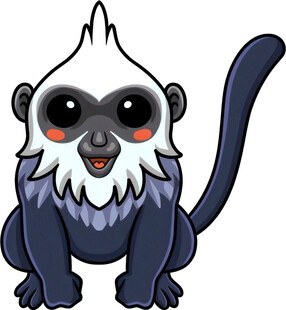 可爱白眉猴卡通形象