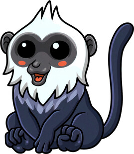 可爱白脸小猴卡通形象