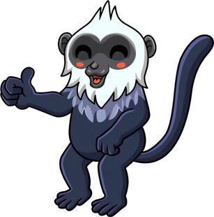 可爱白脸猴卡通形象