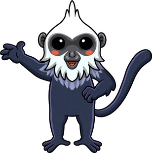 可爱白脸猴子卡通形象